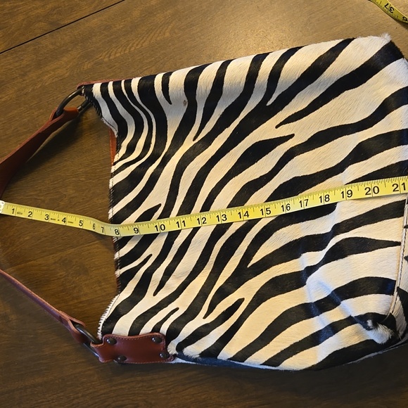 Maurizio Taiuti Zebra Print Women's Bag with Tan Accents - Picture 12 of 12